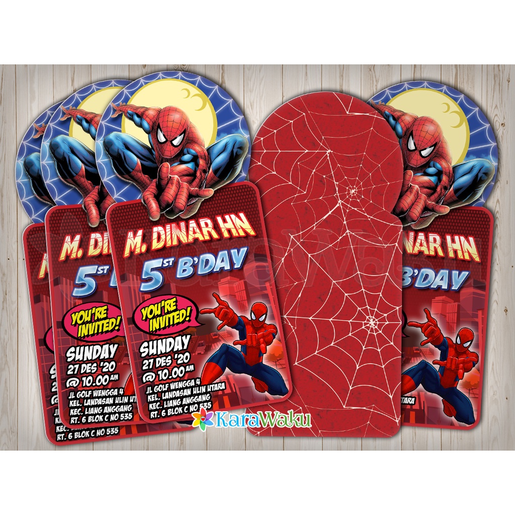 Jual Undangan Ulang Tahun Anak Spiderman / Birthday Invitation