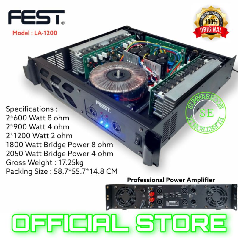 power amplifier 2 channel original fest la1200 power amplifier original