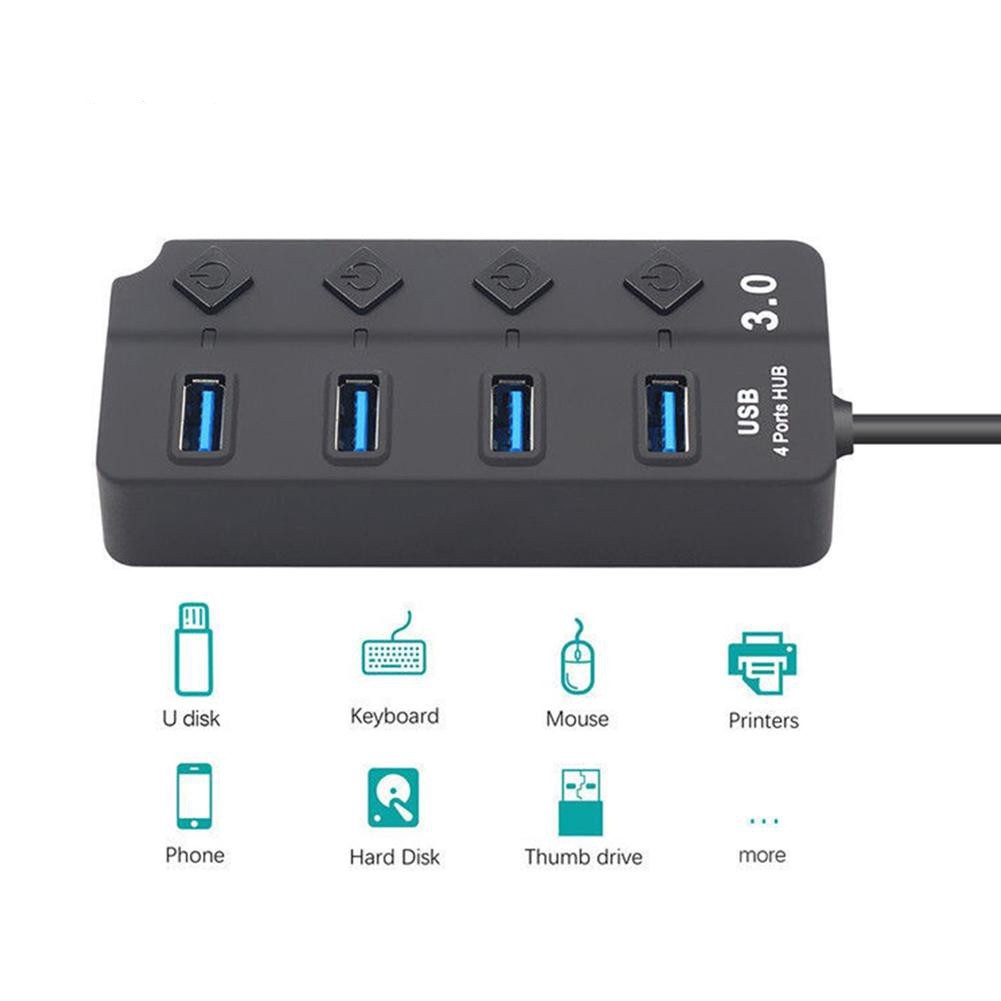 USB 4 Port 3.0 Hub Berkecepatan Tinggi 5Gbps Buat Cas Hp Juga Bisa