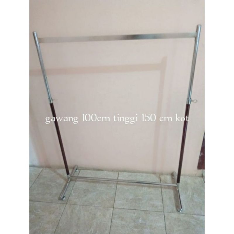Gawang Baju Pipa Kotak Stand Baju Gawang Pipa Kotak Display Pakaian Rak Baju _ BH Gawang Stainless