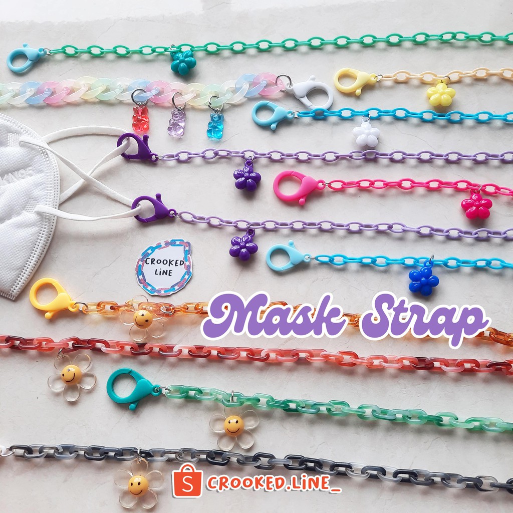 NCT KOREAN MASK STRAP NCT KPOP TALI MASKER KOREA BEADS BEAD RANTAI CHAIN PASTEL CROOKED.LINE_