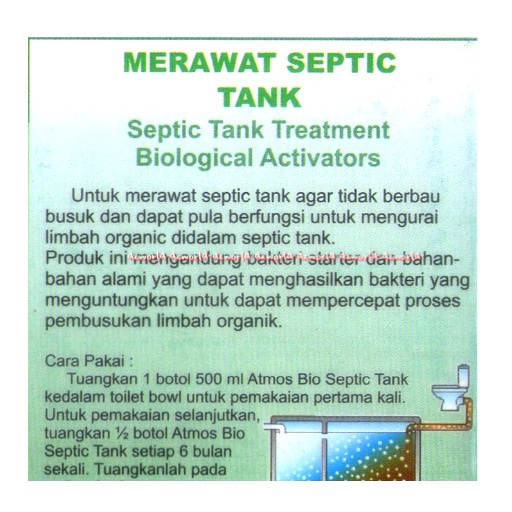 Atmosbio Septic Tank Mampet Tangki Kakus 500ml untuk merawat septik tank agar tidak berbau busuk Atmos Bio Septip Tang Atmossbio