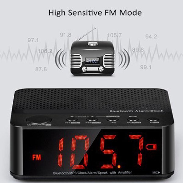 #GudangSatu - Speaker Mini Bluetooth - Radio FM - Jam Meja -Jam Weker Digital