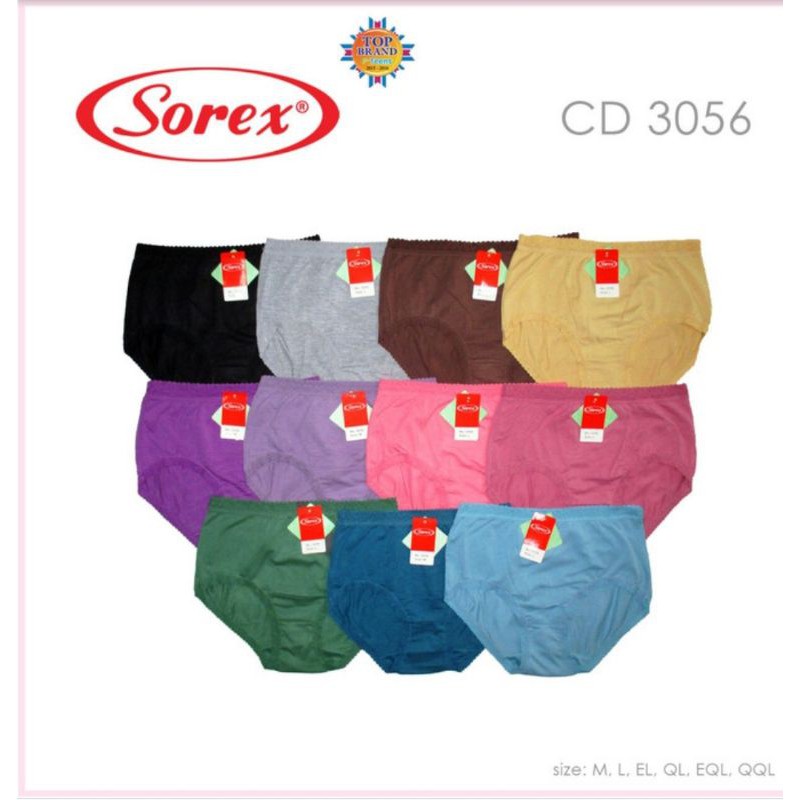 6 pc Celana dalam wanita full merk Sorex kode 3056 uk. EL