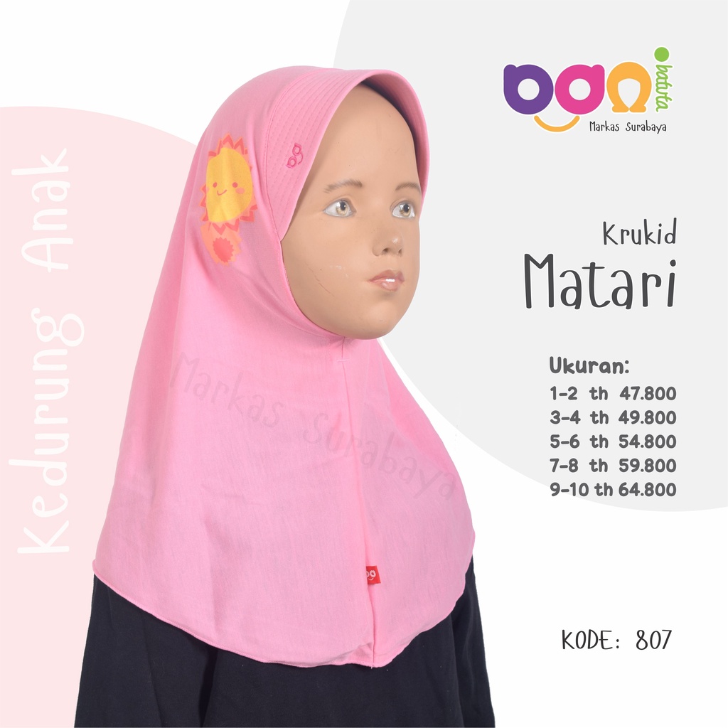 KERUDUNG ANAK  KAOS KRUKID MATARI RABBANI