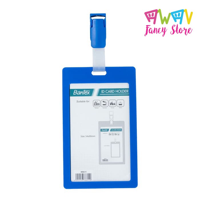 

Bantex ID Card Holder With Clip 54x90mm Portarit Cobalt Blue #8866 11