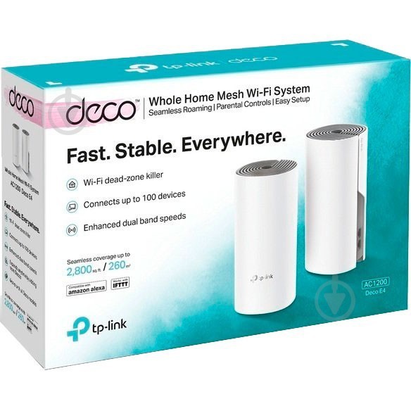 TP - Link AC1200 Whole Home Mesh Wi-Fi System - Deco E4 (2-Pack)