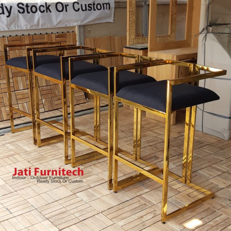 Bar Stool Stainless - Kursi Bar Stainless Gold - Jati Furnitech