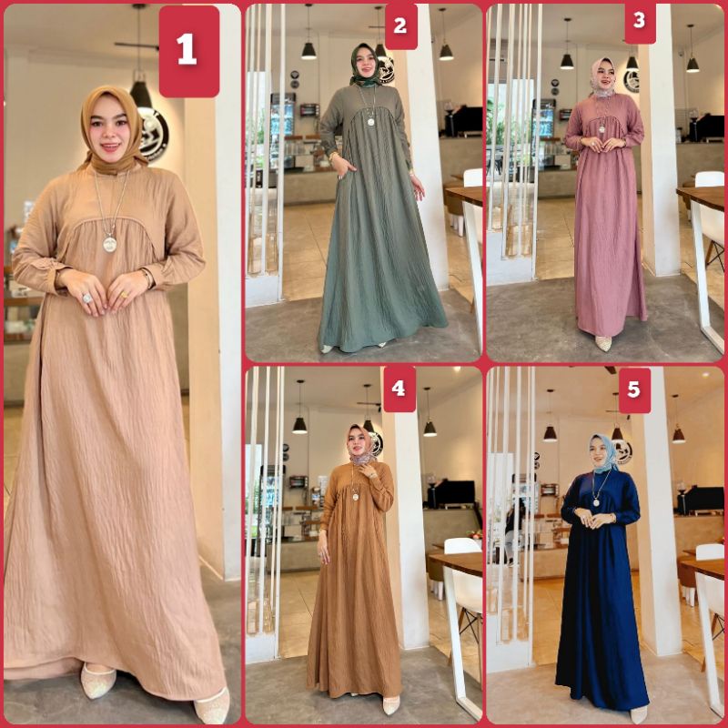 GAMIS WANITA TERBARU DARI HMF LUXURY Chintya Dress /#42
