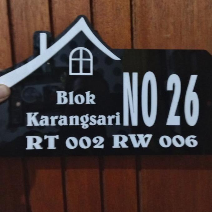 nomor rumah / nomer rumah acrylic 30x18cm huruf timbul 3D NEW Kode 276