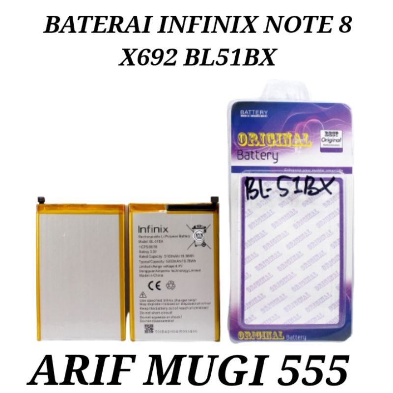 Baterai Battery Batrai Batu Batre infinix note 8 X692 BL-51X Original