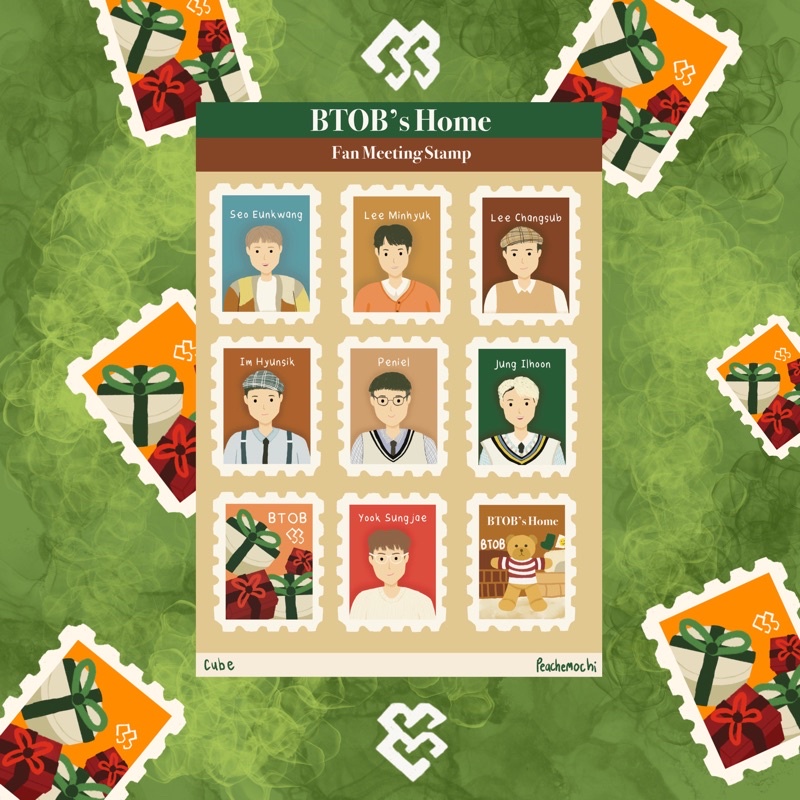 

BTOB HOME FANMEETIN STAMPS KISSCUT STICKER JOURNALLING DECO VINYL DOFF PERANGKO