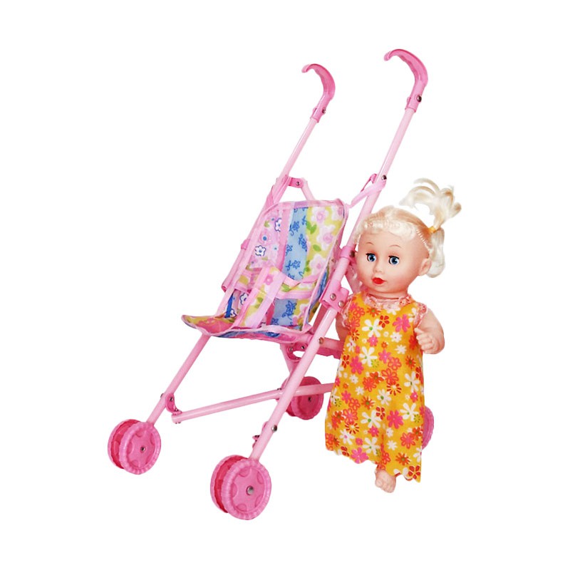 Stroller Dorongan Dengan Boneka Susan Mainan Anak