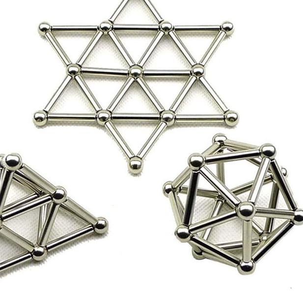 

☪ Mainan Puzzle Magnet Magnetik Steel Metalic Stick and Bucky Balls - 36 Sticks ✵