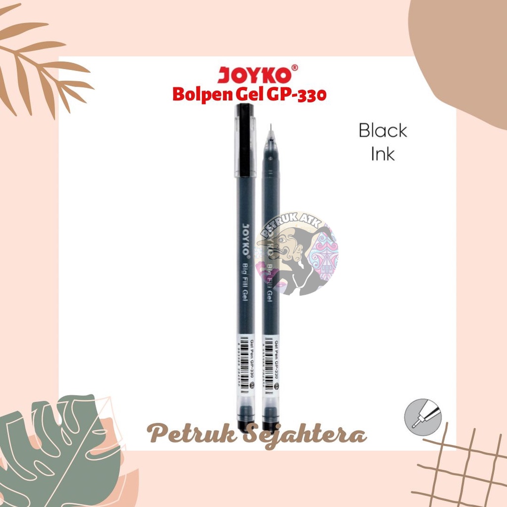 

[PCS] BOLPOIN GEL / GEL PEN / PENA / PULPEN GEL JOYKO BIG FILL GP-330 0.5 MM HITAM*