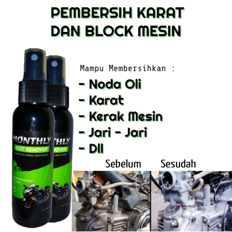 Cairan Pembersih Block Mesin Noda Oli  Motor Mobil 100ml Penghilang Karat Kerak Anti Korosi Aman Di Kulit Cleaner Karat Pelek Knalpot Jari Jari Noda Oli