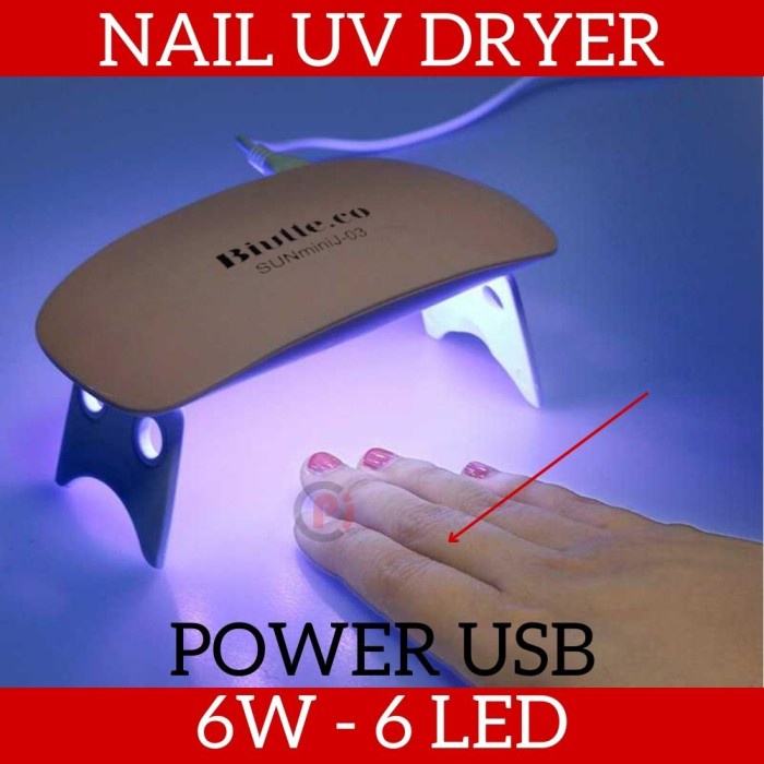 J 03 Pengering Kutek Kuku LEM UV LED Nail Dryer 6 W - 6 LED - USB