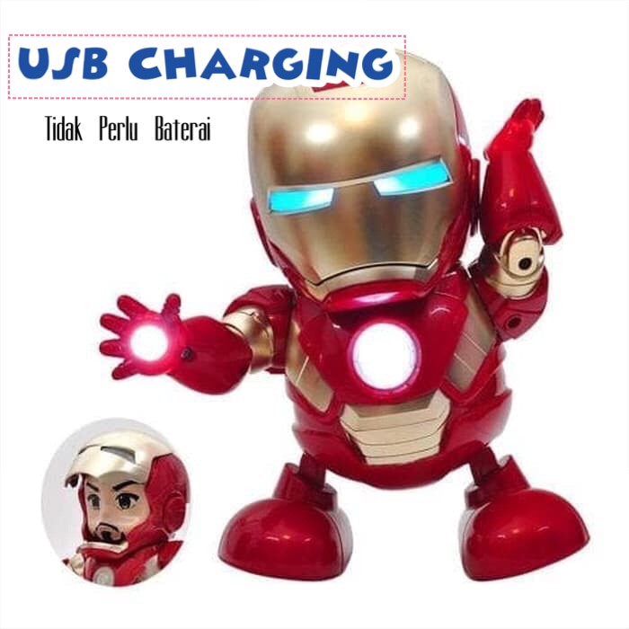 IRON MAN SMART DANCE HERO USB CHARGER - AVENGERS IRON MAN ROBOT SUPER