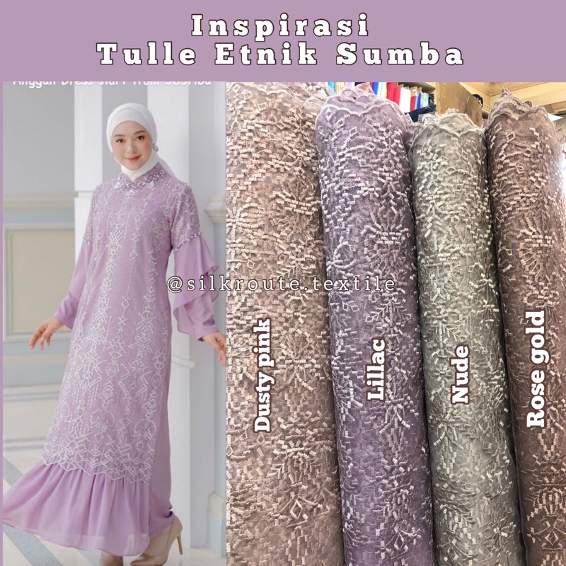 (TERMURAH) KAIN TULLE MOTIF SUMBA METERAN