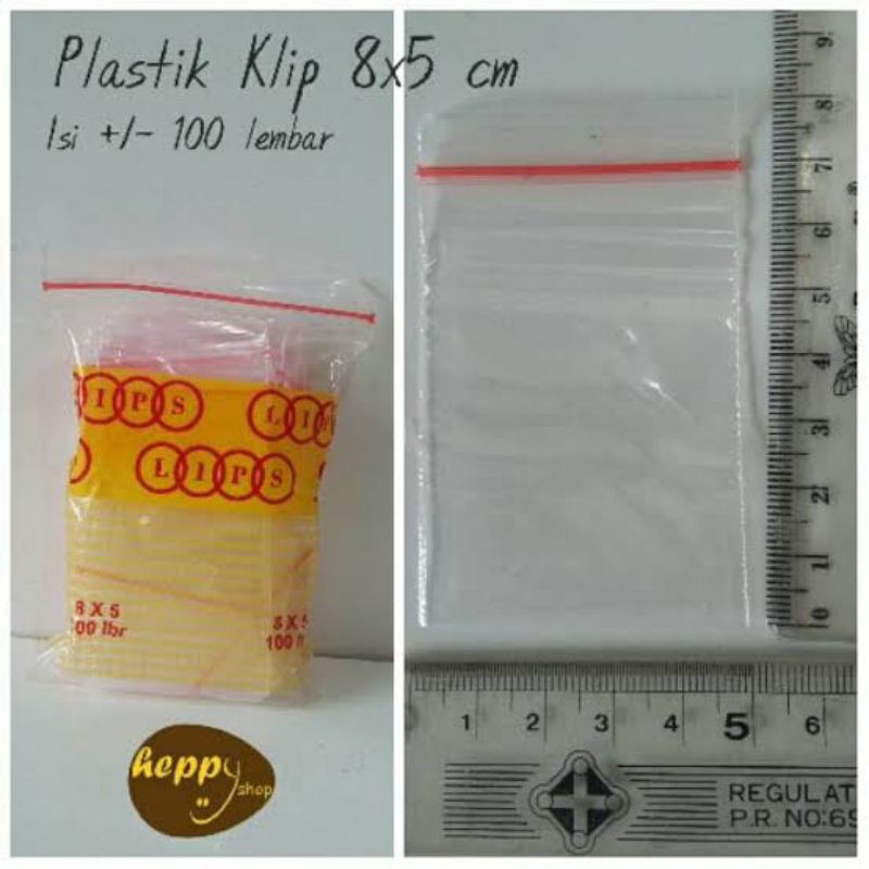 Plastik Klip 8x5 1 Pack Isi 100 Lembar