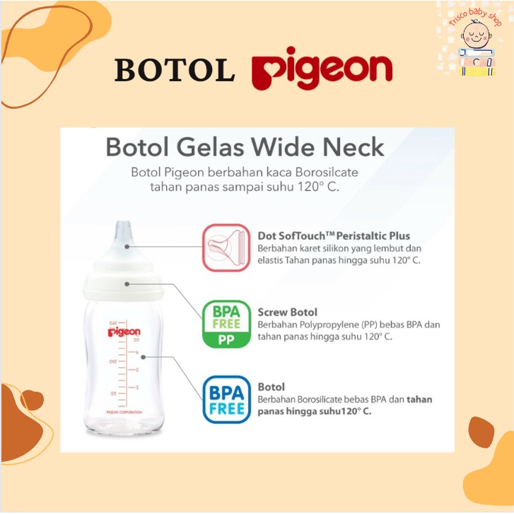 Pigeon  Botol Wide Neck Disney Soft Touch Peristaltic Plus 160ml dan 240ml Original