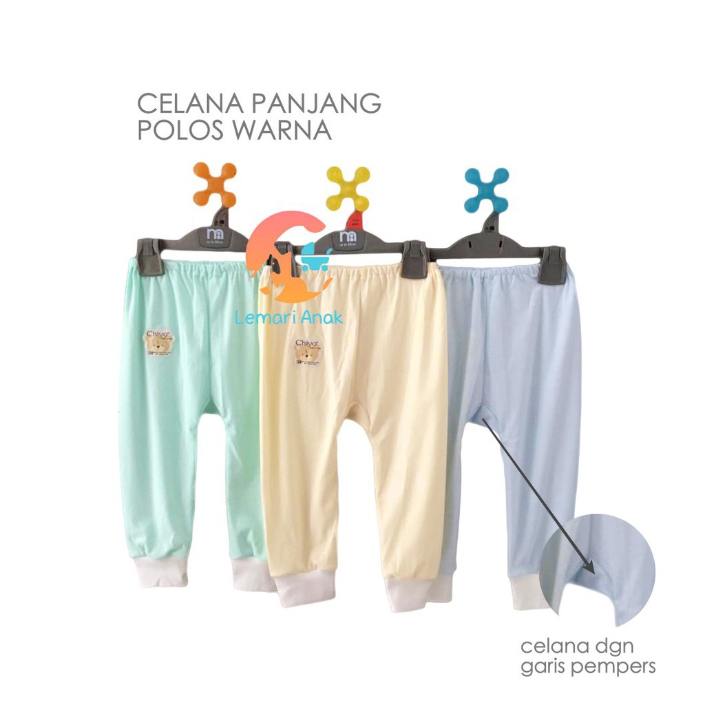 CHIYO Celana  Panjang  Bayi  Polos Warna Size S M L 6  24 