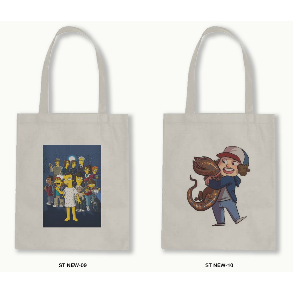 TOTE BAG BLACU 30X40 - STRANGER THINGS series.03