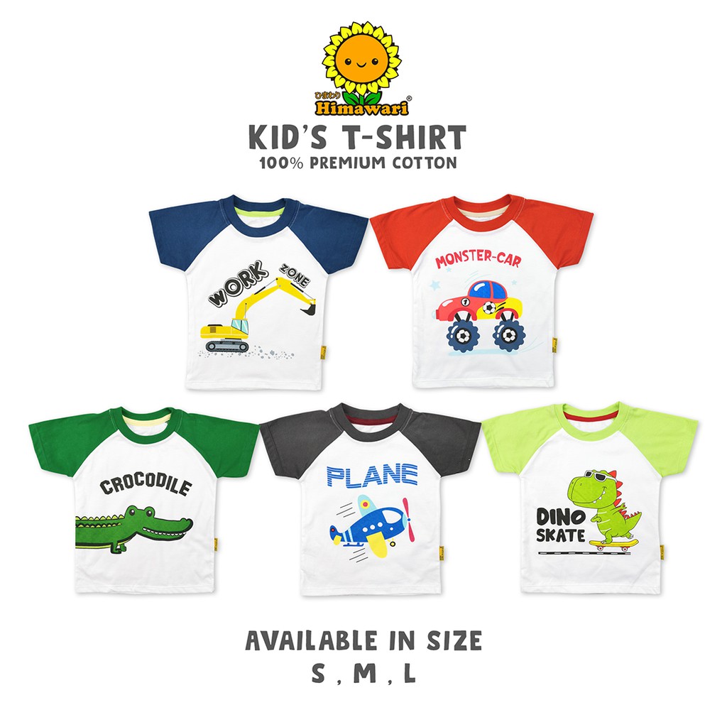 Himawari Baju  Kaos Anak Premium Katun T Shirt Raglan 