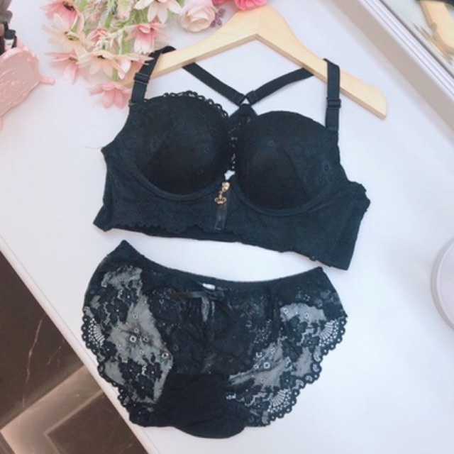 Bra Set (K-BS19) BH + Panty / busa push up dan TANPA KAWAT KANCING DEPAN