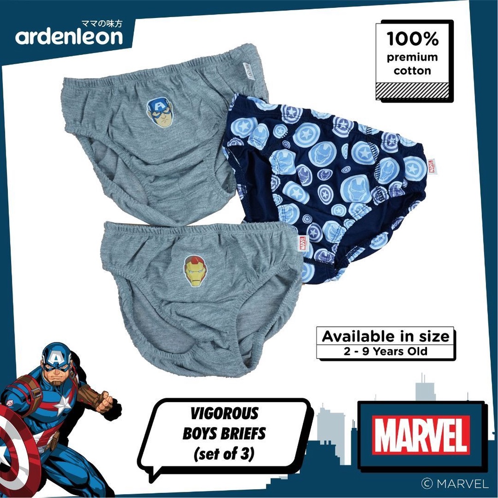 ARDENLEON x MARVEL Grey Boys Briefs 1.0