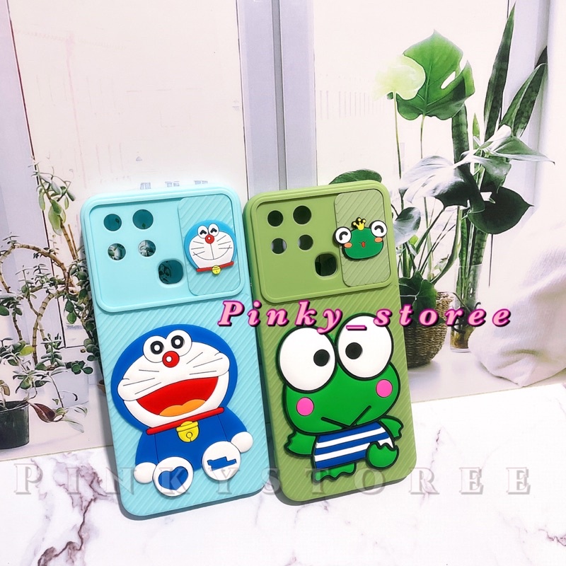 CASE MACARON SLIDE INFINIX SMART 6NFC/ SMART 5/ HOT 12/ HOT 12i/ HOT 11S NFC/ HOT 11PLAY/ HOT 10/ HOT 10PLAY/ HOT 9PLAY / CASE SLIDE CAMERA KARAKTER DORAEMON HK KEROPI MINNIE CAT