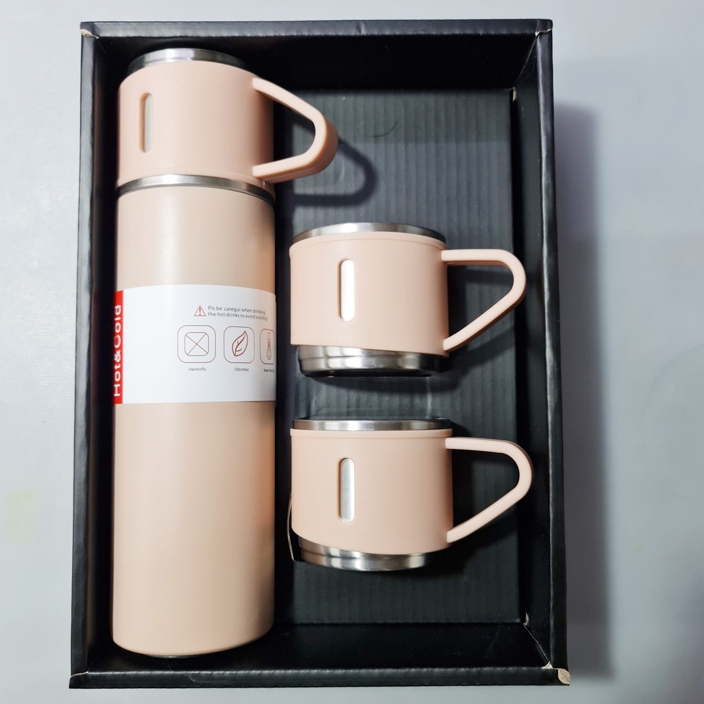 Set Termos Sultan 3 in 1 / Set Termos Mini Vacuum Flask 500 ML / Termos Stainless Steel SUS304 Anti Korosi / Termos Cangkir 3in1