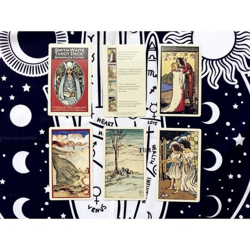 [BISA COD] Kartu Tarot Borderless Edition Smith-Waite Tarot Deck isi 84 Cards dan Buku Instruksi