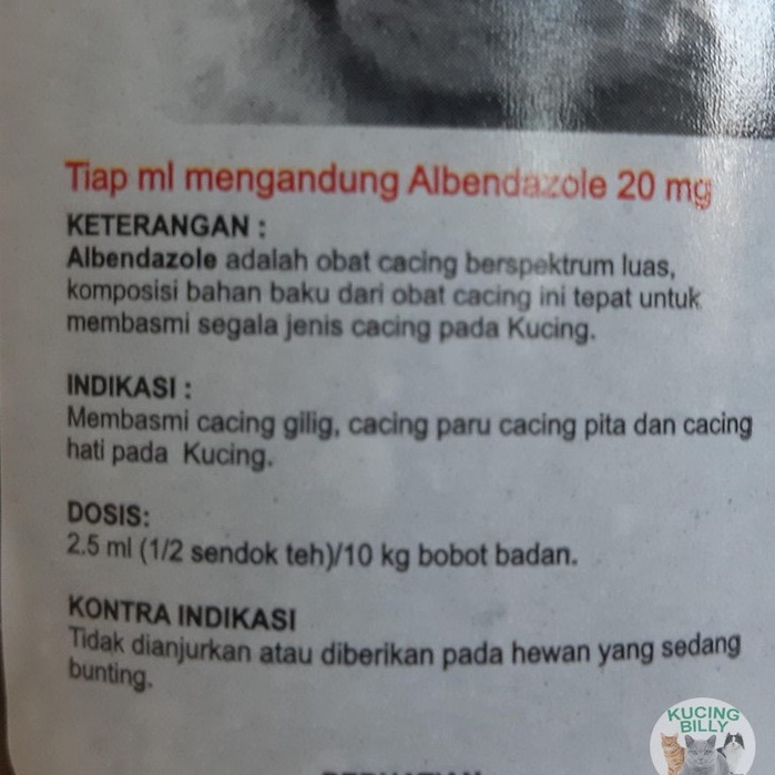 Albenworm SYRUP 120ml obat cacing kucing