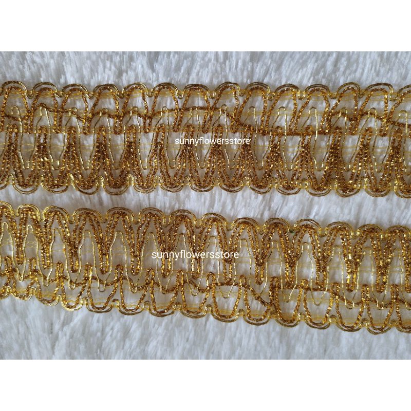 RENDA MOTIF GOLD 902 LEBAR 4,5 CM ISI 17 YARD