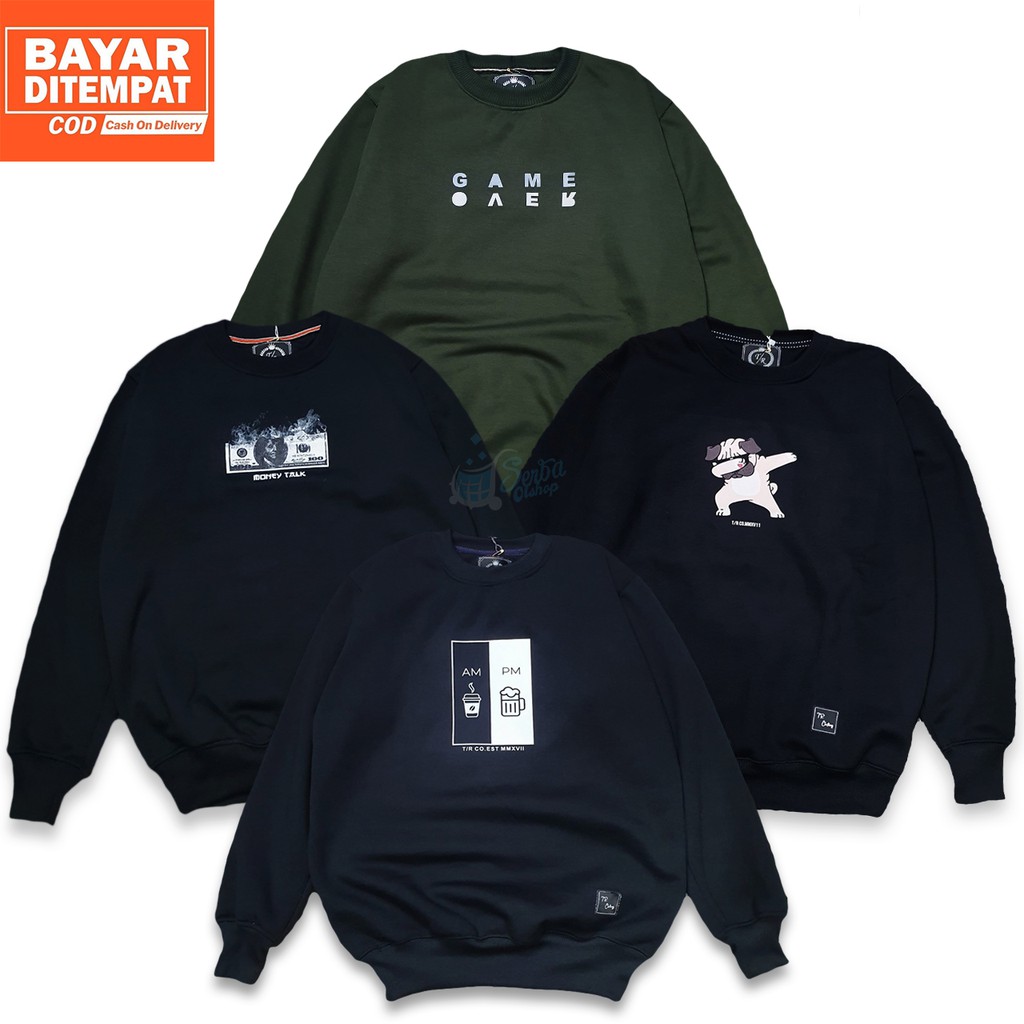 SWEATER CREWNECK PRIA BLACK INSOMNIA ORIGINAL WANITA SWITER DISTRO SWEATSHIRT EIGHT DISTRO