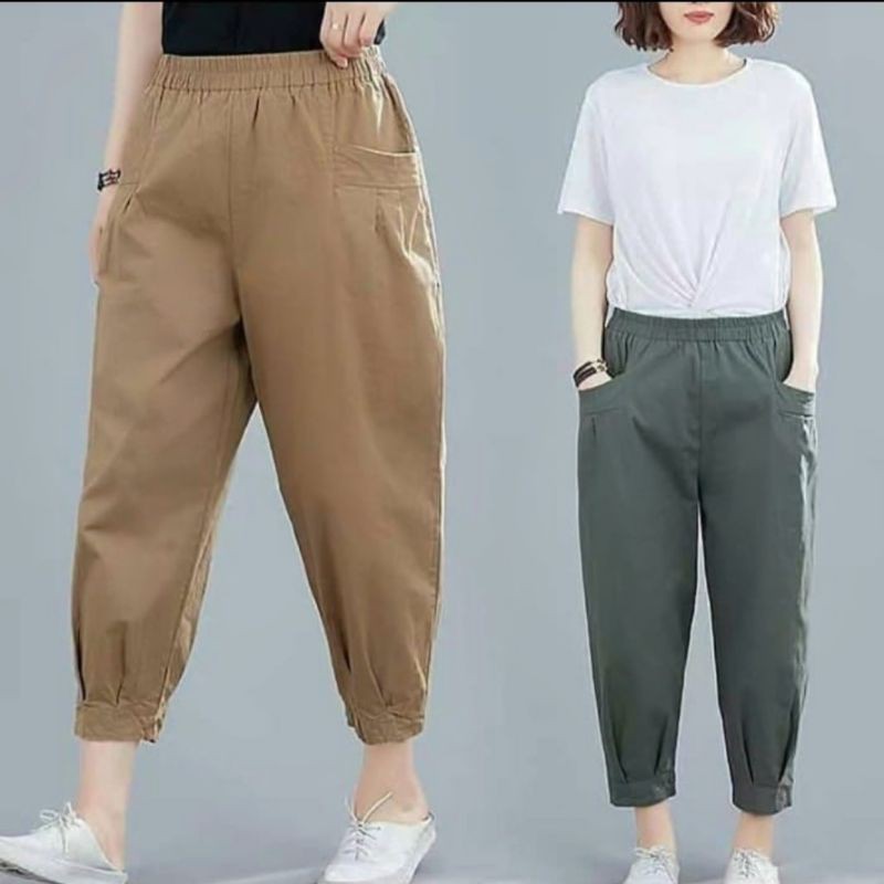 CELANA PANJANG WANITA KATUN TWIL PREMIUM JPGGER PANT KOREAN STYLE HARUKA PANT