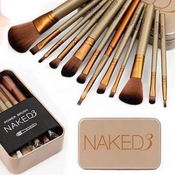 [12 Pcs/Box] Brush Make Up Kuas 1 Set Naked 3 Alat Kosmetik Make Up Komplit Lengkap Besar Lembut