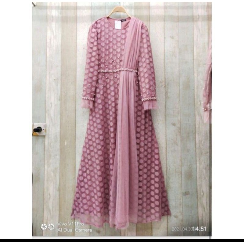 dress ozias Tille bulat mix mutiara