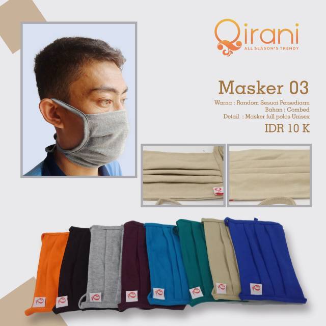 MASKER KAOS POLOS  II  QIRANI