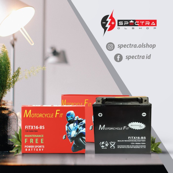 Aki MF ORIGINAL YTX16 Accu Murah Aki BAGUS GS Yuasa Motobatt Toyo Daytona Federal
