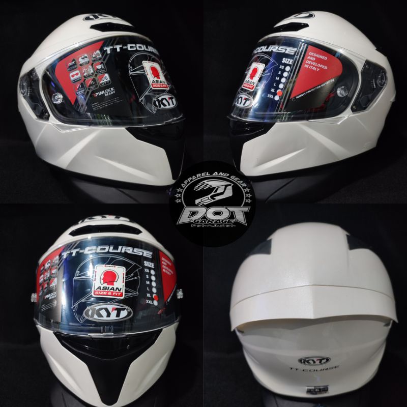 KYT TT COURSE WHITE SOLID
