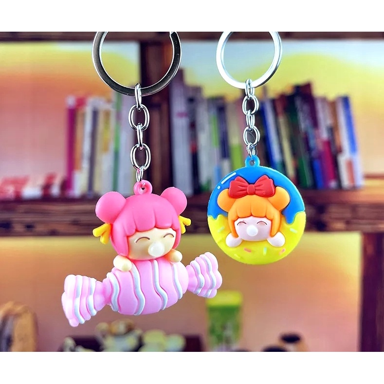 GANTUNGAN KUNCI CANDY CAKE // Ganci Karakter Candy Cake Unik Lucu | Gantungan tas | Bag Charm | Souvenir Murah | Keychain | COD