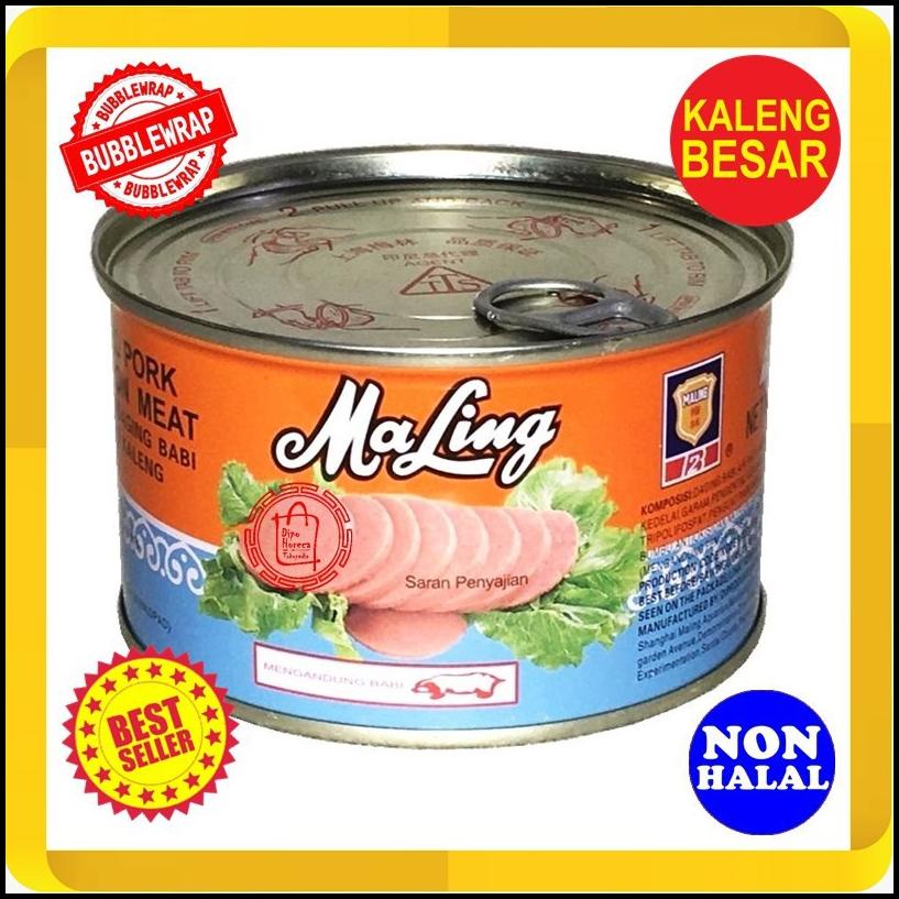 

Ma Ling Luncheon Pork 397Gram Tts Canned / Daging Babi Maling