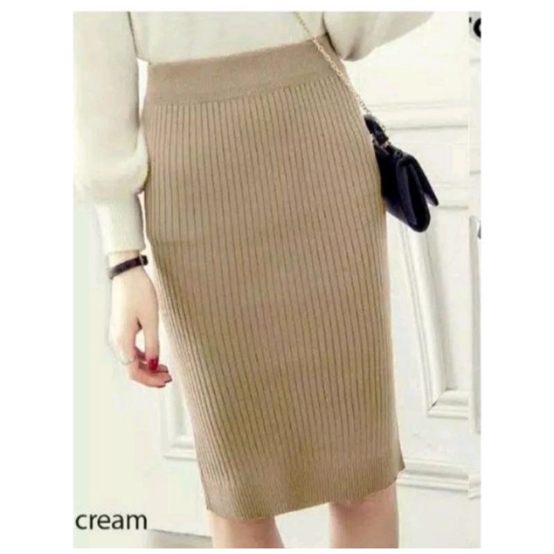 ROK RAJUT KOREA | ROK RAJUT SPAN PENDEK | MIDI SKIRT PREMIUM | ROK SPANT OUTER KNIT | ROK PENDEK