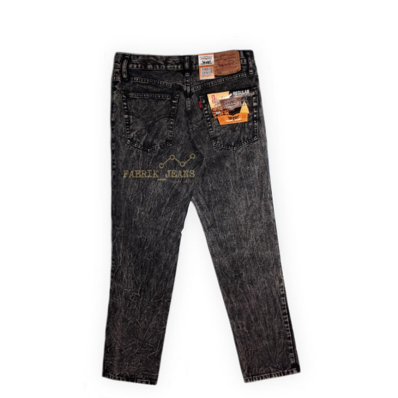 Celana Jeans Levis Pria REGULAR FIT SANDWASH HITAM / Celana Levis Cowok STANDAR SNOWBLACK