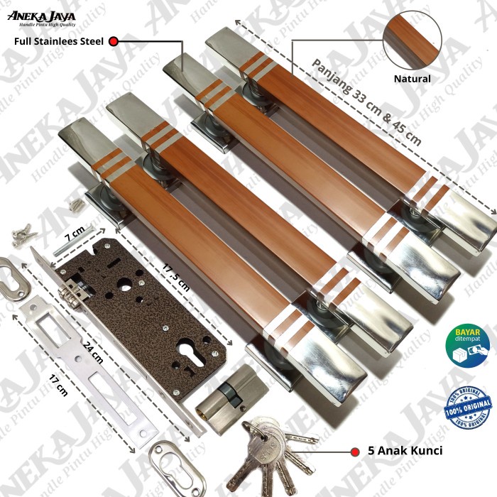 Handle Set Kunci 4 Gagang Pintu Rumah Pegangan Pintu Rumah Bukaan 2