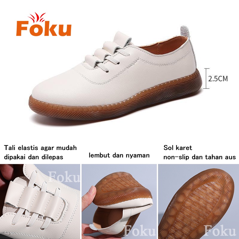 FOKU Sepatu Flat Wanita ️️Lembut Loafers Wanita Kerja Flatshoes Terbaru