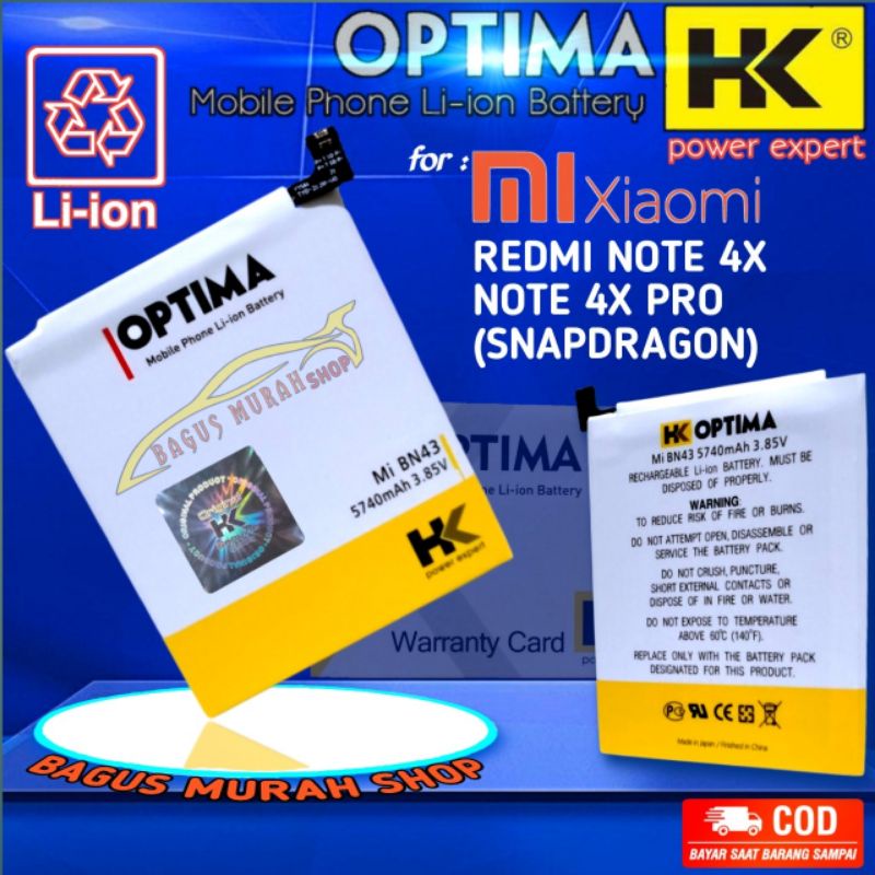 Baterai Battery Batre Redmi Note 4X BN43 BN 43 double power Batrai handphone mi note 4X