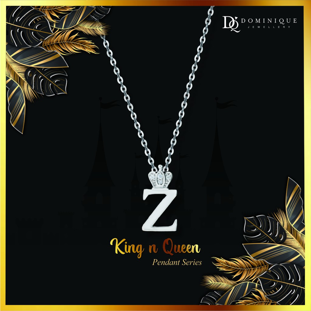 

Dominique Jewellery-Diamond Pendant Kalung Alpha Beta Z King & Queen